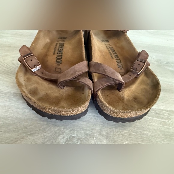 Birkenstock Yara Habana Ankle Oiled Leather Brown Sandals Size 38 W7 /M5 - Picture 3 of 8